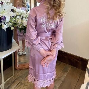 Light Purple Lavender Flower Girl Robe